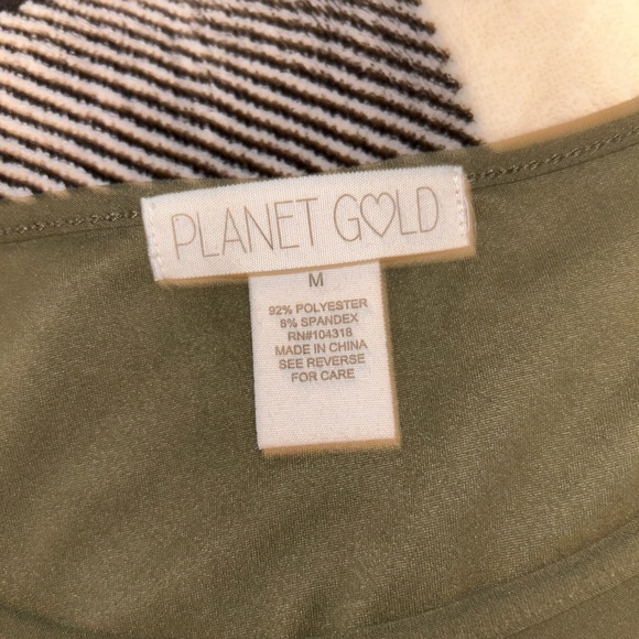 Planet gold green dress with bell sleeves - Picture 2 of 2